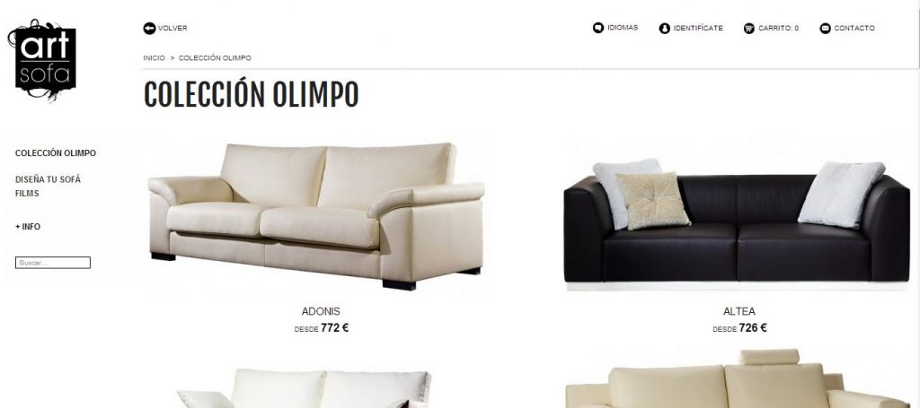 Venta de sofas online en la web de Artsofaonline_com