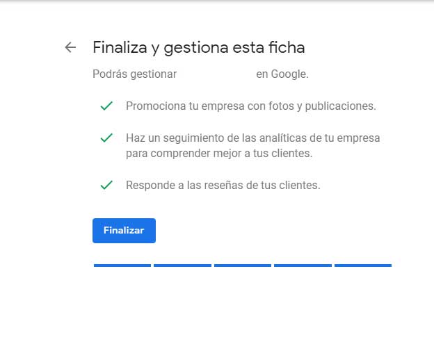 finalizar el proceso de Google